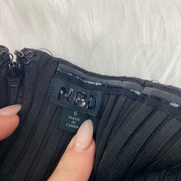 NBD Women's Strapless Ribbed Tube Cocktail Dress Black Size S - Picture 7 of 16